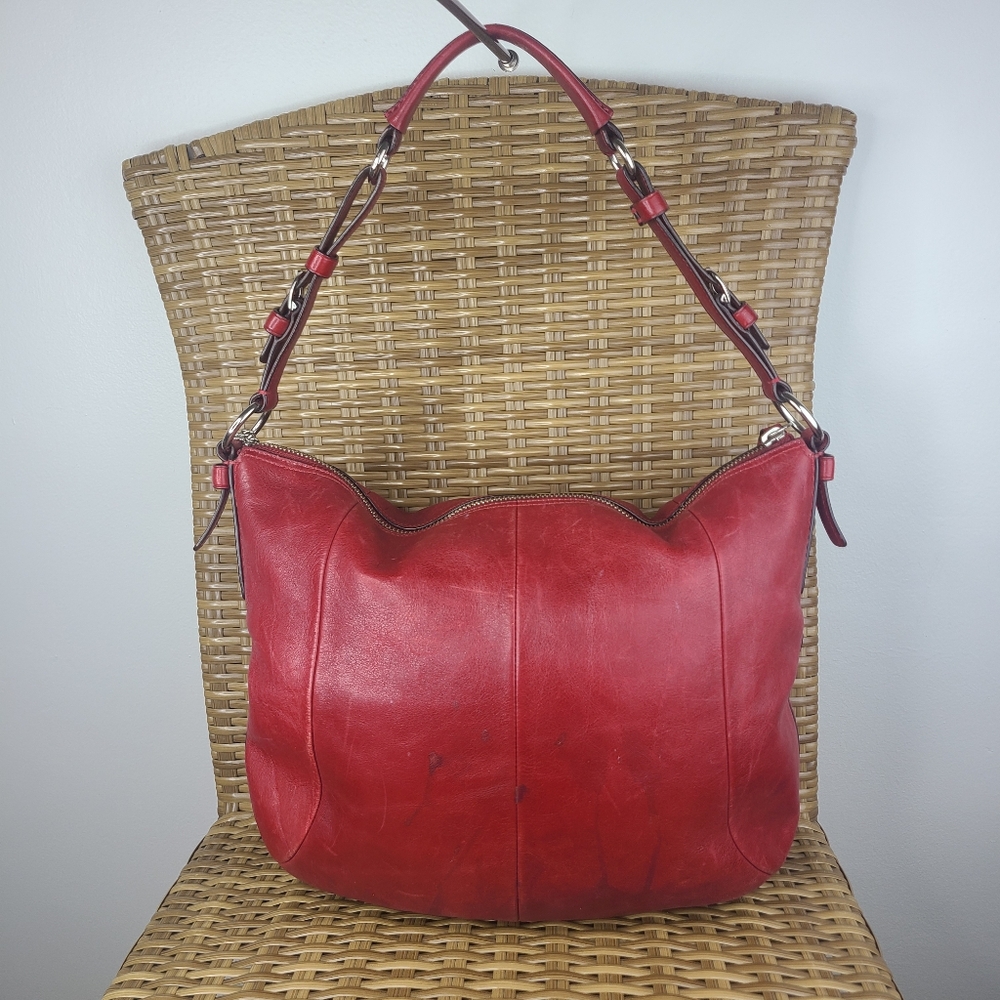 Coach Red Leather Shoulder Bag - Picture 3 of 16